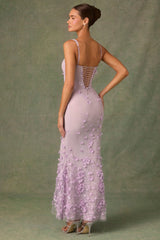 Embellished Fishtail Corset Gown in Lilac