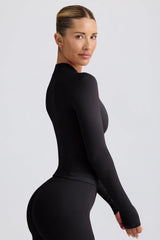 Define Luxe Zip-Up Jacket in Black