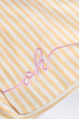 Oversized Canvas Tote Bag in Lemon Yellow Stripe