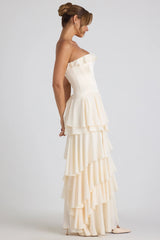 Tiered Corset Gown in Ivory