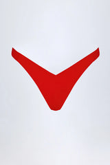 Ruched Cheeky Bikini Bottoms in Fiery Red