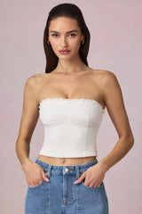 Broderie Anglaise Camisole Top in White