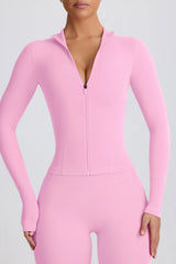 Soft Active Zip-Up Jacket in Baby Pink
