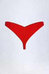 Ruched Cheeky Bikini Bottoms in Fiery Red