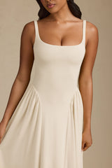 Low-Back A-Line Midaxi Dress in Ivory