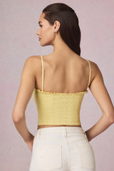 Broderie Anglaise Camisole Top in Lemon Yellow