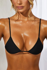 Micro Triangle Bikini Top in Black