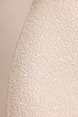 Embellished Square Neck Mini Dress in White