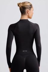 Define Luxe Zip-Up Jacket in Black