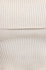 Bandeau Chunky Knit Crop Top in Cream